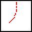 A curved line showing the generated sword shape.