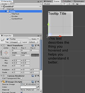 The results of the naive implemention. There are large gaps between the different elements and the background is the wrong size.